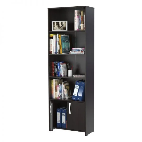 INVAL 4-SHELF BOOKCASE WITH 2 DOORS