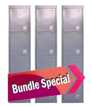 3 Four-Door Storage Locker Bundle