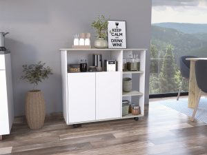 RTA PAPRIKA KITCHEN CART - Light Grey/White