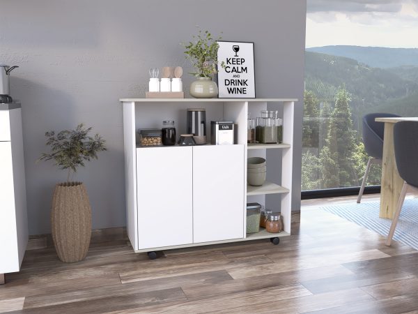 RTA PAPRIKA KITCHEN CART - Light Grey/White