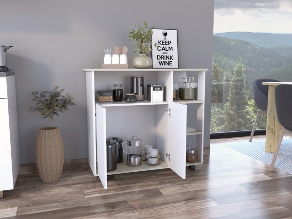 RTA PAPRIKA KITCHEN CART - Light Grey/White - Image 4
