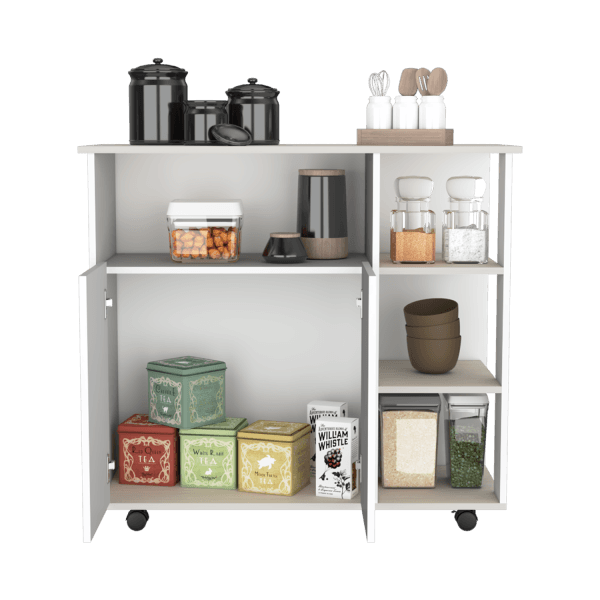 RTA PAPRIKA KITCHEN CART - Light Grey/White - Image 7