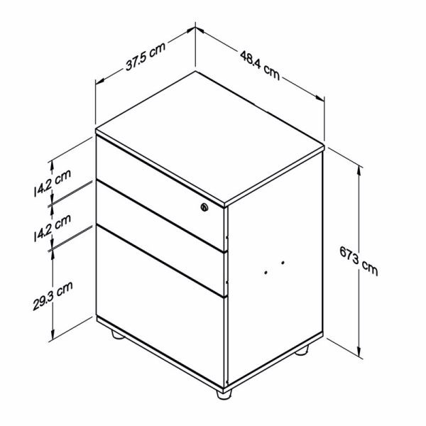 INVAL AR3X1 SIM 3-Drawer Pedestal - Image 5