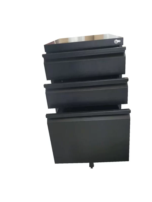 3-Drawer Mobile Pedestal -Black