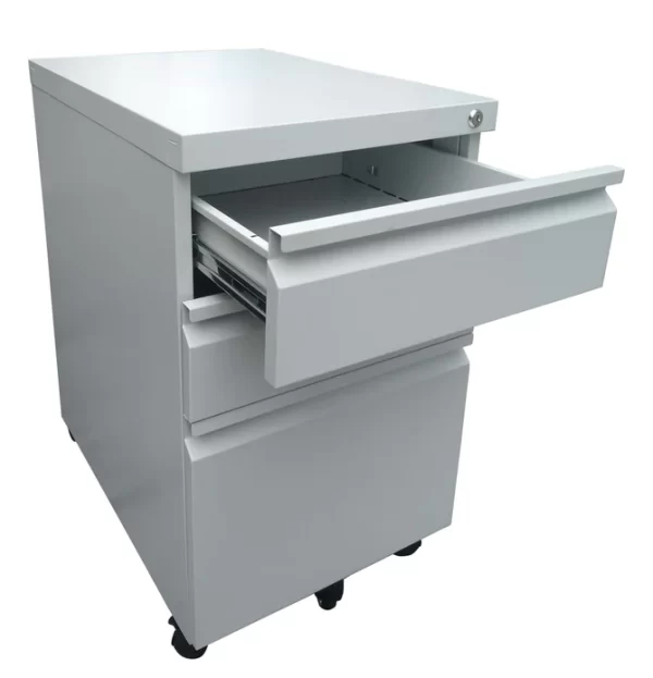 3-Drawer Mobile Pedestal -Light Grey