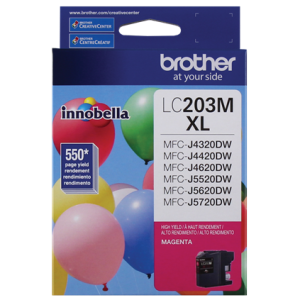 Brother Genuine LC203M High-Yield Magenta Ink Cartridge.
