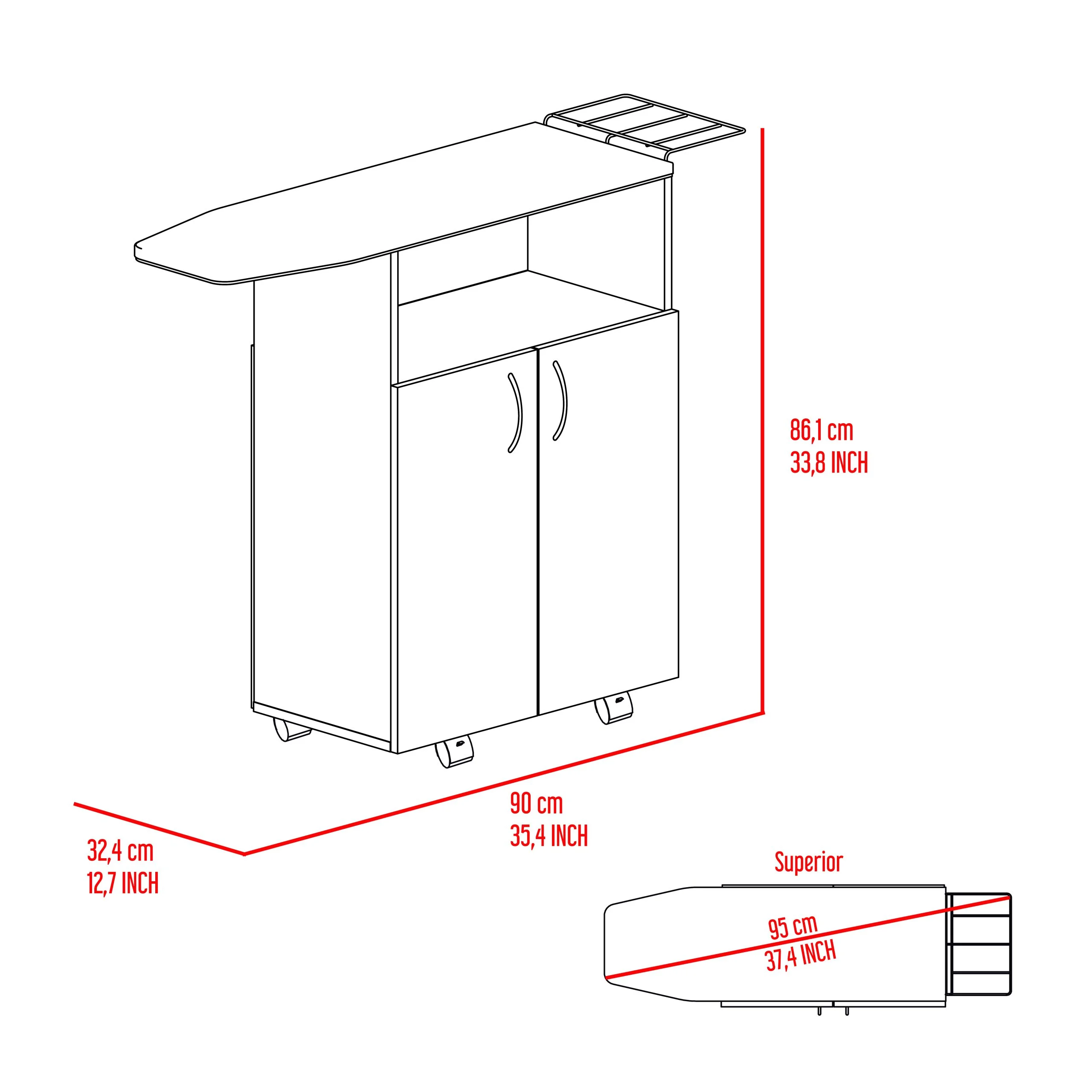 Urano Ironing Table Cabinet - Image 2