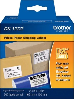 DK1202 SHIPPING PAPER LABELS (62MM X 100MM)