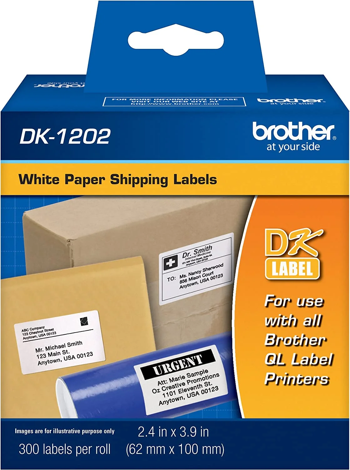 DK1202 SHIPPING PAPER LABELS (62MM X 100MM)
