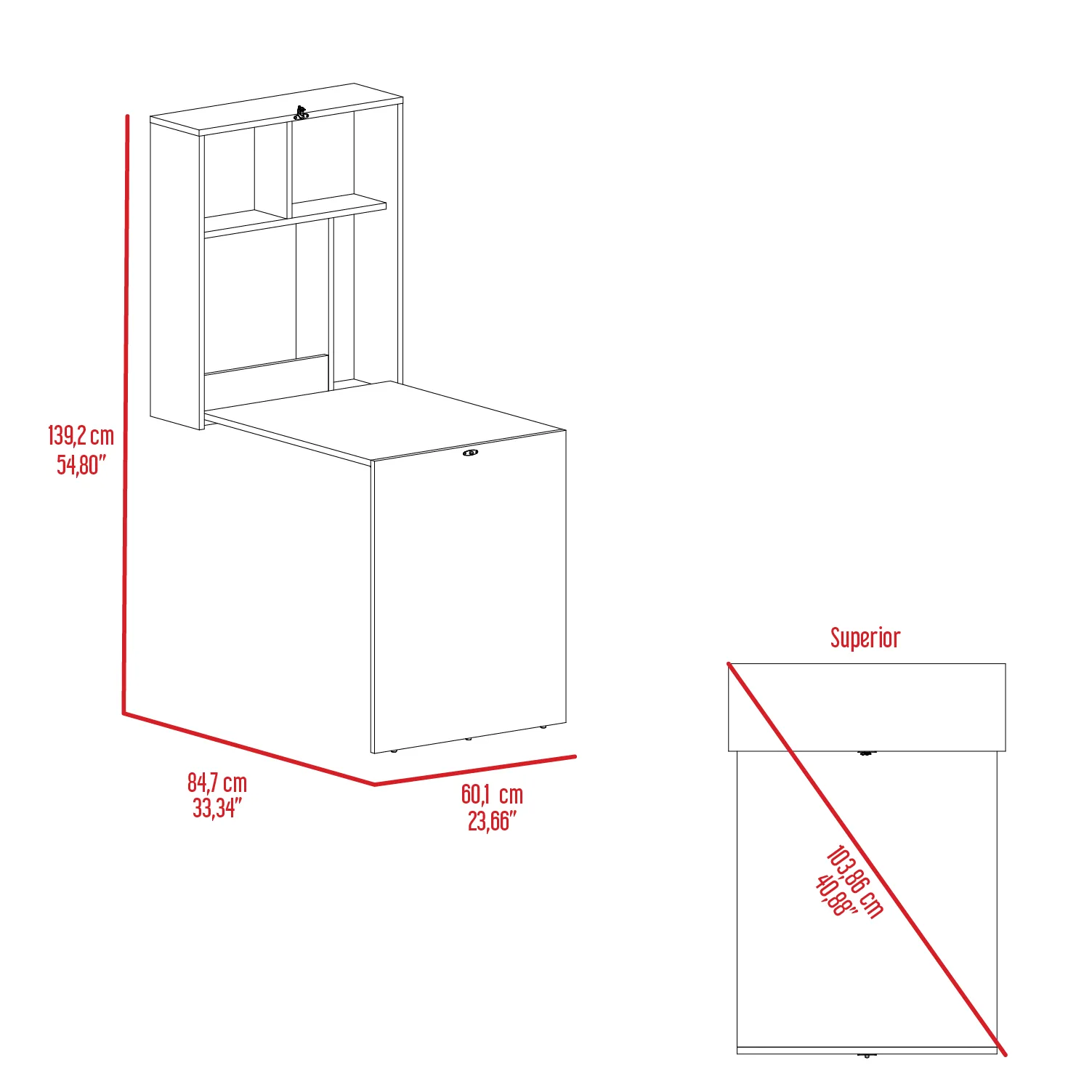 Kaplar Wall Mounted Folding Desk - Image 7