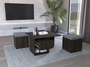 Lucien Coffee Table with Stools
