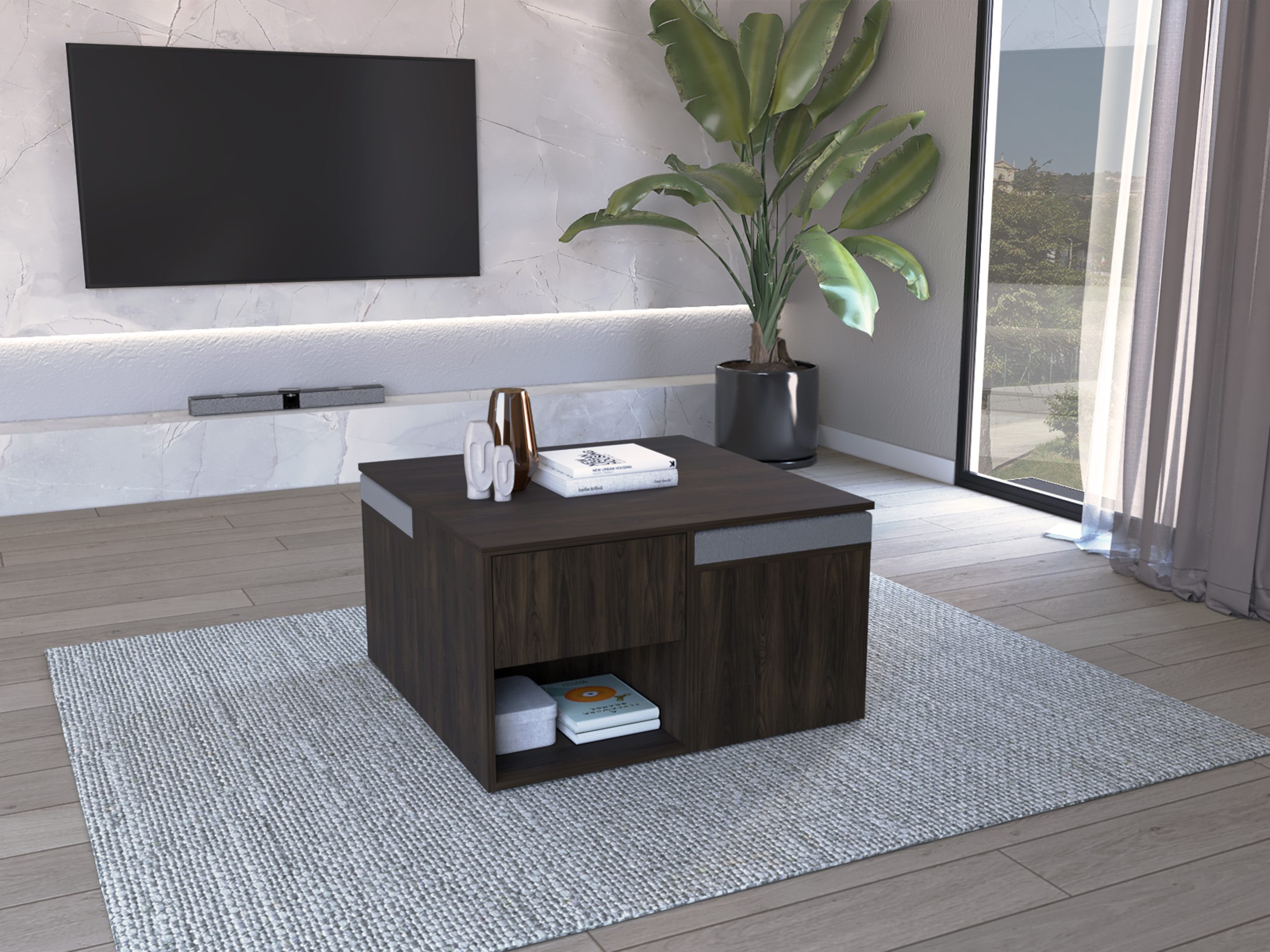 Lucien Coffee Table with Stools - Image 2